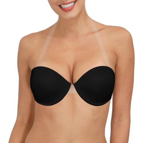 Hot Women Bra Underwire Sexy Strapless Halter Invisible Adjusted Convertible Push Up Bras 30 32 34 36 38 40 42 44 A B C D DD E