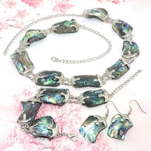 Fashion Style Natural New Zealand Abalone Shell Necklace Bracelet Earring Set Charm Woman Original Jewelry Banquet Wedding Gift