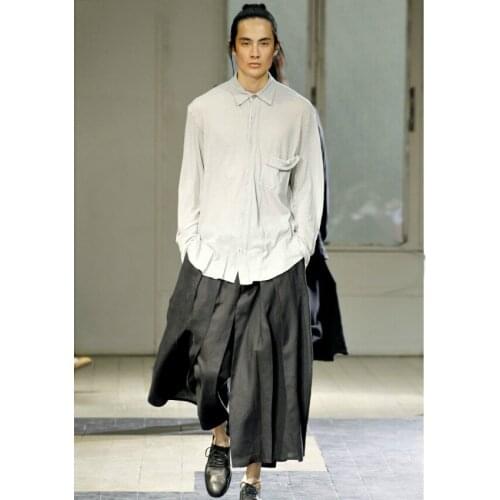 27-46 New Mens Wide leg New Style Mens and womens skirt trousers loose legged pants modern fancywork 9 legged pants