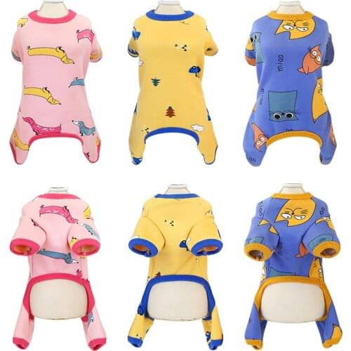 Cartoon Dog Pajamas For Large Dogs Coat Pet Clothes for Cat Costume Dog Jumpsuit Warm Cat Pyjama Sleepingwear Chihuahua Shirt