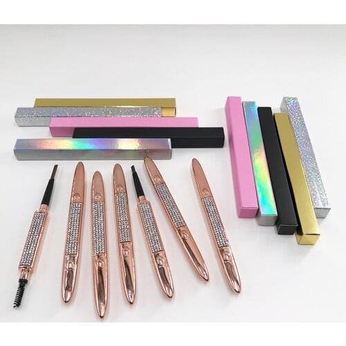 Custom Logo Silver/Gold/Black Eye Brow Gift Paper Box Eyebrow Packaging Paper Box