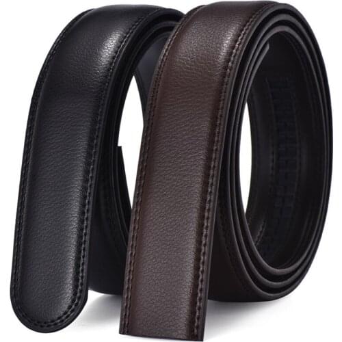 Casual Mens Leather Belt Without Buckle Head Automatic Buckle Headless Extension Belt Belt Belt Without Head Belt Body 3.5cm