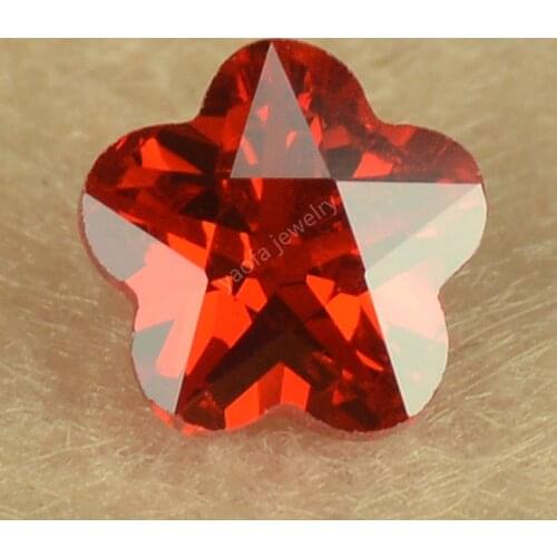 Sale AAAAA 3*3~10*10mm Five Leaves Flower Shape Cut Synthetic Dark Garnet Cubic Zirconia Gems Loose Red Color CZ Stone For DIY