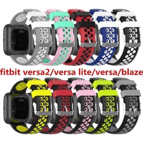 100pcs For Fitbit Versa Bands Replacement Silicone Band with Holes for Fitbit Versa 2 LITE Blaze Quick Release Sport Watchband
