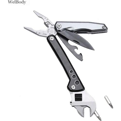 Folding Knife Camping Tools Wrench Pliers Hammer Portable Multifunctional for Outdoor Hiking Fishing Tool