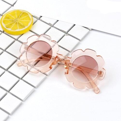 Vintage Plastic Kids Sunglasses Round Flower Baby Children Sunglasses Girls Boys Sun Glasses UV400 Oculos De Sol