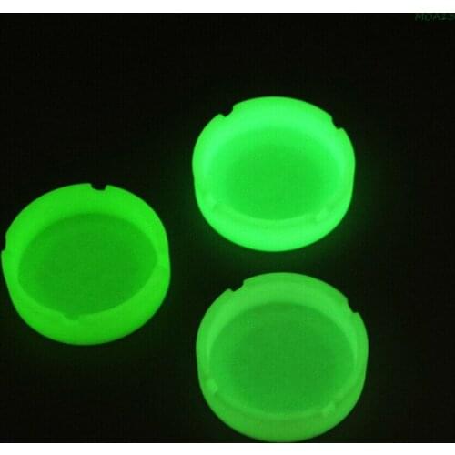 Glow In The Dark Luminous Silicone Soft Ashtray For Smoking Cigarette Cigar Weed Accessories Ashtray home desk accessories New