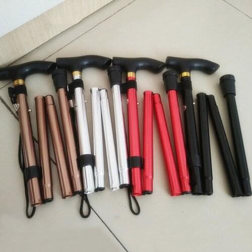 Walking Stick Hiking Trekking Poles Trail Ultralight 4 Section Adjustable Canes Aluminum Alloy Folding Cane Walking Sticks