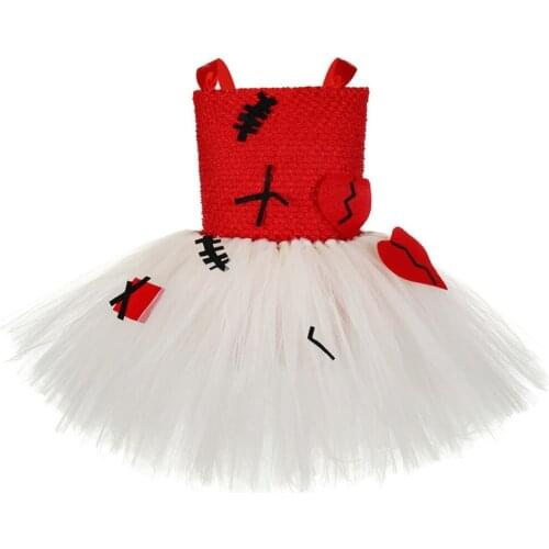 Voodoo Doll Tutu Dress Girls Halloween Gothic Scary Sewing Break Heart Role Play Costume Little Kids Birthday Outfit Clothes