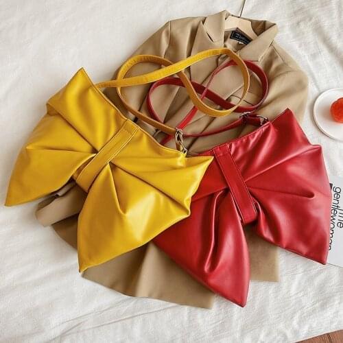 Fashion bow female bag, luxury soft leather shoulder bag lady trendy personality messenger bag 2021 summer new bag 5 colors sac