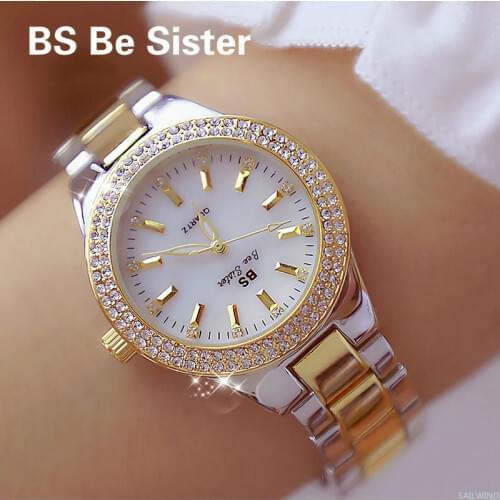 2019 Ladies Wrist Watches Dress Gold Watch Women Crystal Diamond Watches Stainless Steel Silver Clock Women Montre Femme 2018