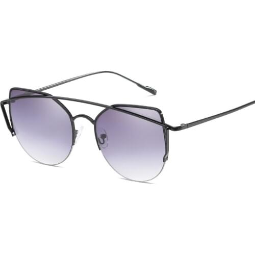 Cat Eye Sexy Sunglasses Women Oversized Transparent Metal Frame Sun Glasses Gradient Lens Pink Black Brown Oculos De Sol New