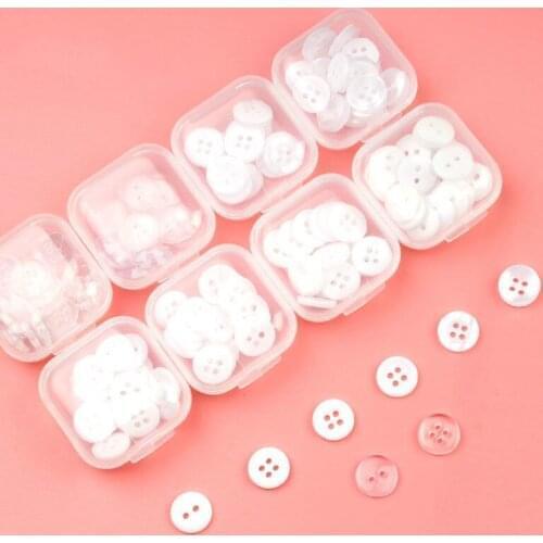 20pcs/set Family Storage Box Buttons Clear Sewing Polyester Resin Shirt Button for Clothes DIY Bottones Apparrel Accessories E11