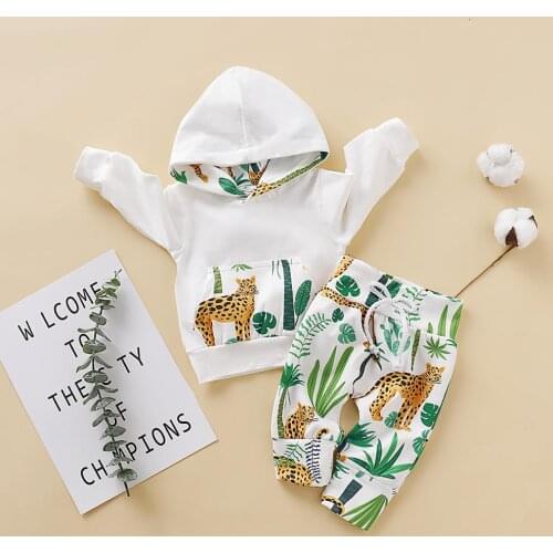 2020 New Baby Girls Clothes Kids Baby White Sweater + Pant 2pcs Children Suit Toddler Girl Clothes Boy Suit For 2-6 Years Old