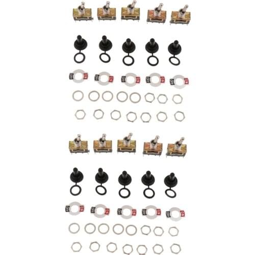 20x SPST 2Pin Car Boat 15A 250V ON/OFF Rocker Toggle Switch+Waterproof Boot