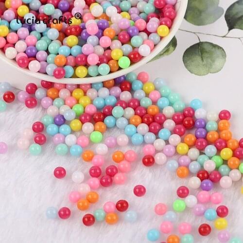 3/4/5/6/8mm Round ABS Imitation Pearls Colorful No Hole Beads Handmade DIY Bracelet Jewelry Accessories Making Wholesale B11