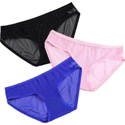 3pcs/Lot Super Sexy Transparent Briefs For Women Underwear Ladies Solid Color Panties Calcinhas Bragas Culotte Bielizna Damska