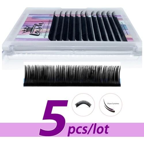 5pcs/lot MASSCAKU Super Cheaper Faux Matte Black Lash flat ellipse eyelash extension De Pestanas Planas Premium Matt Flat Lash