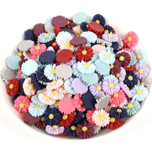 50Pcs 13mm Mixed Resin Round Flower Flatback Embellishments Cabochon Decoration Scrapbooking Diy Crafts Embellishments Accessory