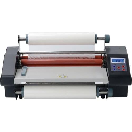 A3+ 370MM Four Roller Laminating Machine Hot Rolling Mill Roller, Cold Laminator Rolling Machine with Two Gloss Film GD-093H XH