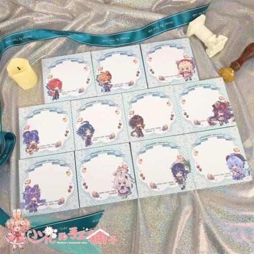 Anime Genshin Impact Klee Hu Tao Keqing Zhongli Xiao Sticky Notes Cartoon Student Notebook Message Stationery Label Memo Pad