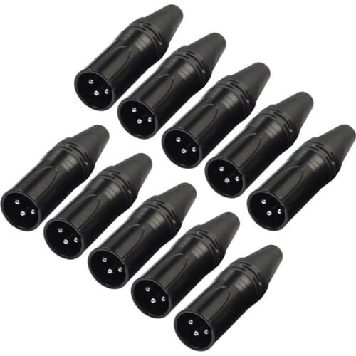10pcs XLR 3Pin Male DIY Audio Cable Mic Connectors Solder Welding Plug Cannon Plug Pin Thick Copper Core High-end Mic Adapters