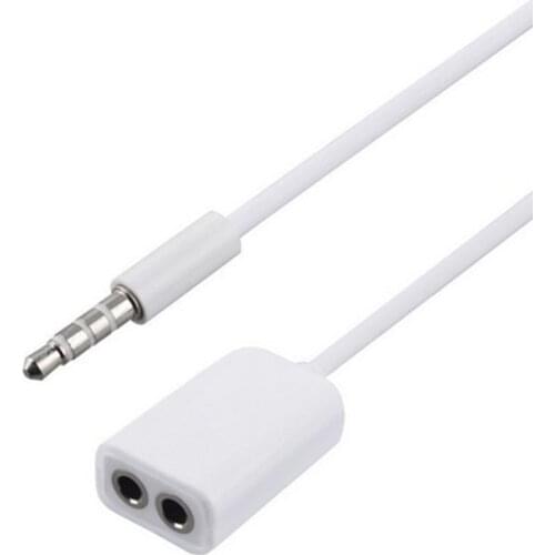 3.5mm AUX Audio Splitter 1 Male To 2 Female Cable For Earphone Headset Headphone MP3 MP4 Stereo Plug Mic Audio Adapter