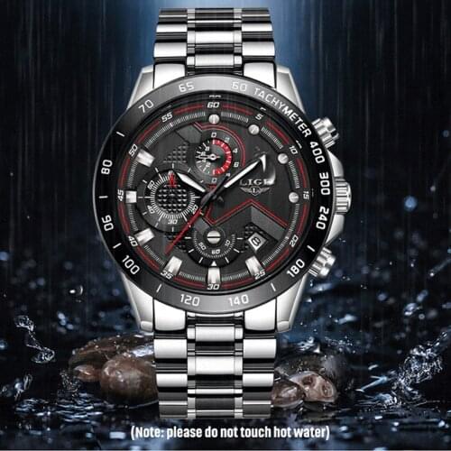 LIGE Watches Mens Waterproof Analog Clock Fashion Stainless Steel Waterproof Luminous Watches Men Casual Sport Relogio Masculino