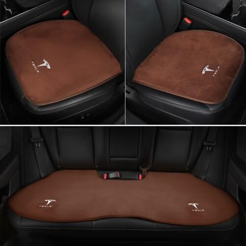 Flannel Car Seat Covers Front/Rear Auto Seat Cushion Pad Protector Mat Anti-slip for Tesla model 3 Model S Model X Accessories