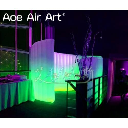 Customized 3m H led photo booth wall inflatable spiral wall,curve wall,party wall For sale