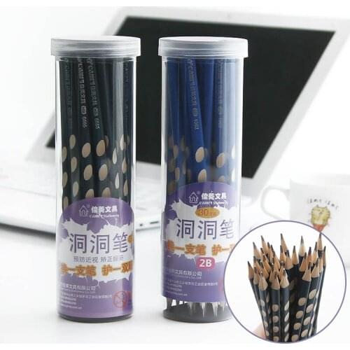 1pcs Stationery Bottled Triangle Hole Pencil Primary School Childrens Creative Wood Pencil 30pcs