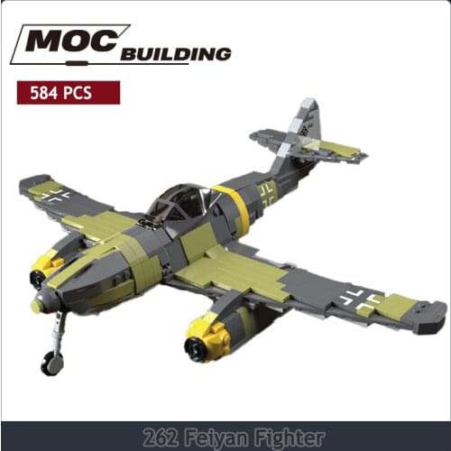 MOC childrens aircraft building blocks schmidt I 262 feiyan fighter military creative assembly model brick childrens toys
