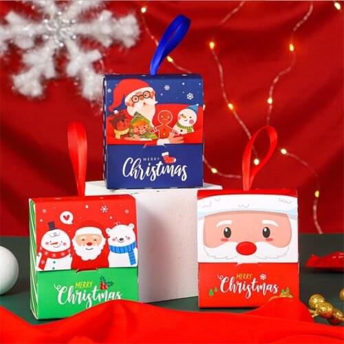 Creative Christma Candy Wrap Gift Box Christmas Baking Small Packaging Carton Decoration Cookie Bag Christmas Supplies Candy Box