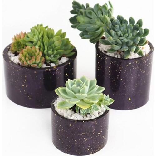 Round Shape Concrete Planter Silicone Molds For Succulent Plants DIY Home Desktop Ornaments