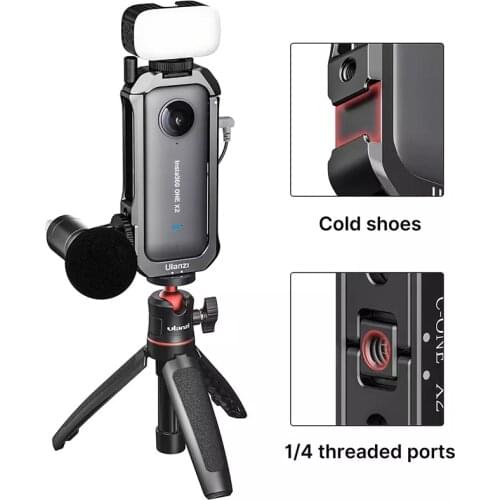 Ulanzi Instal One X2 Metal Cage Protective Housing Case Extend Cold Shoe for LED Light Microphone 1/4 Screw for Tripod