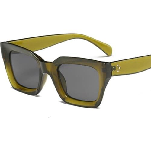 Fashion Brand Design New Sunglasses Women Flat Top Square Luxury Sun Glasses Vintage UV400 Sunglass Shades Eyewear Oculos De Sol