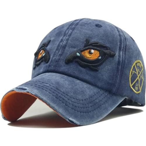 100% Washed Cotton Baseball Caps Men Snapback Cap Dad Hat Women Embroidery Eye Casquette Hip Hop Bone gorras para hombre