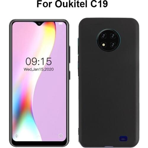 Soft Black TPU Case For Oukitel C19 etui Back Cover For Oukitel C19Pro Couqe Funda with Tempered Glass For Oukitel C19 Pro Cover