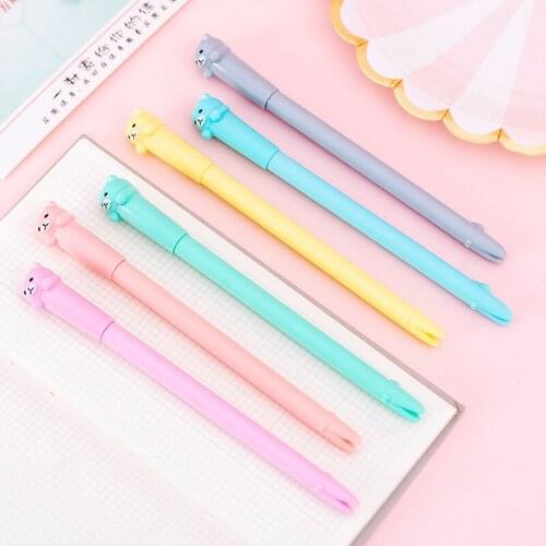 24 PCs Cute Cartoon Bear Gel Pens Set Student Exam Writing Signature Pen School Office Korean Creative Stationery Wholesale