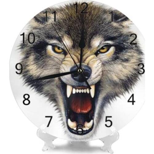 Wolf 25CM Wall Decor Clocks Numeral Digital Dial Mute No Ticking Sound Battery Operated Kitchen Clocks for Living Room Bedroom