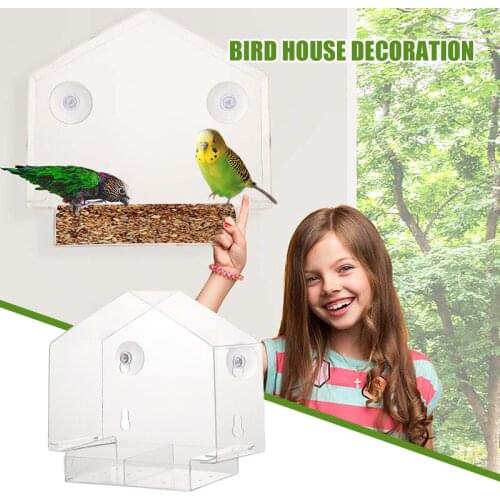 Fidget Toys Window Bird House Feeder With Sliding Seed Holder And 4 Extra Strong Suction Cups Outside Birdhouse Shape Tn88