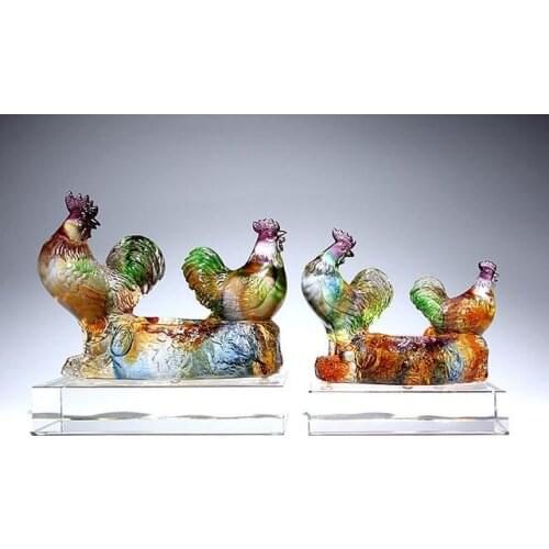 New Glass craft cornucopia feng shui living room office desk decoration