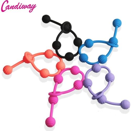 Candiway 26cm Anal Beads Chain,G-spot anal balls Bead Chain Butt Plug,Anal Toys silicone anus sex toy,woman man sex product