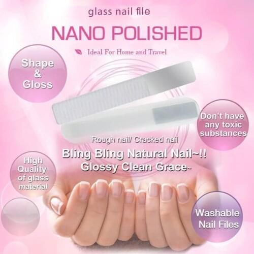 Professional Nano Glass Nail File Transparent Sanding Polishing Grinding Nails Filing Manicure Tool Glass Nail File Nano Polish