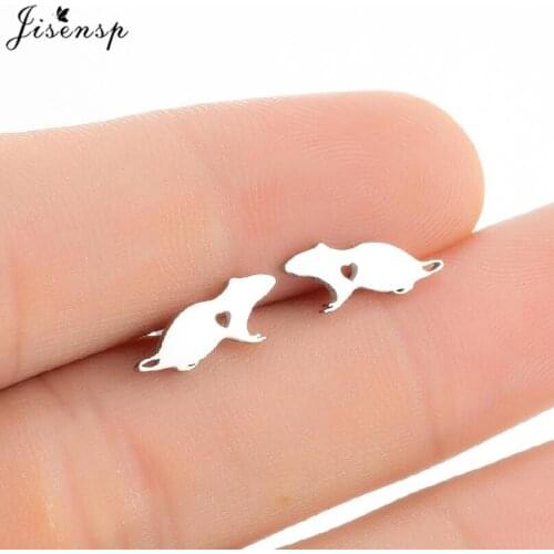 Fashion Animal Mouse Stud Earrings Women Funny Piercing Jewelry Cartoon Cat Rabbit Unicorn Earing Children Gift boucle d'oreille
