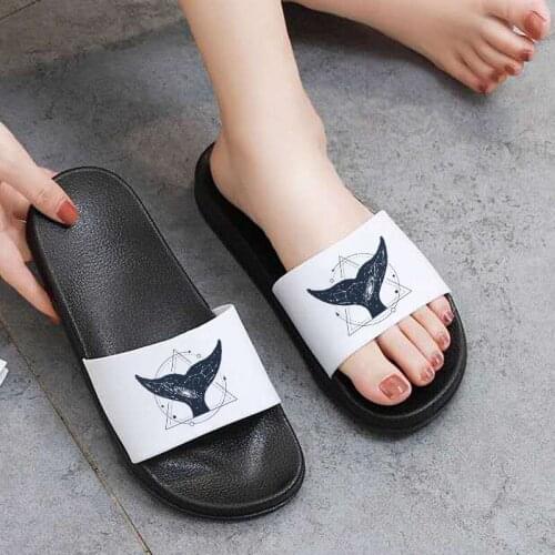 2021 Women Slippers Mountain whale Graphics Printed Female Casual Slippers Beach Shoes Slippers sandals femme mujer