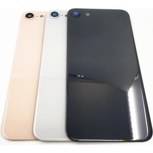 For iPhone 8 Back Battery Glass Cover Rear Door Housing Case For iPhone 8 Plus Back Glass Panel With Camera Frame Lens