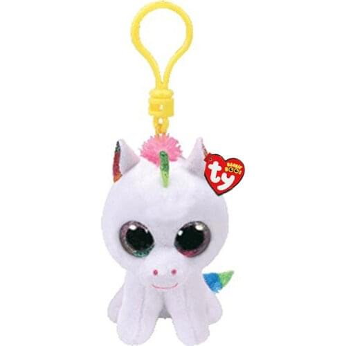 Ty Big Eyes Plush Color white unicorn Keychain Toy 10cm