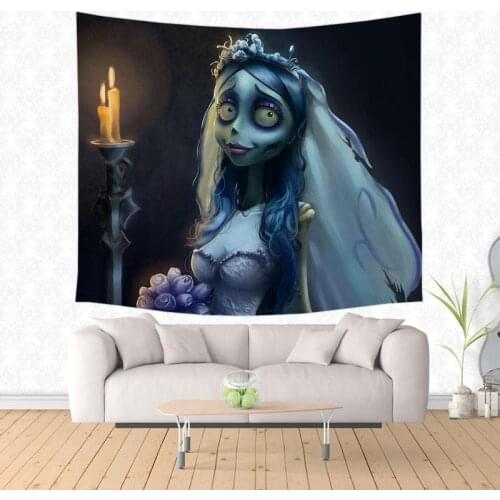 Customized Wall Tapestry Corpse Bride Print Tapestries Travel Camping Carpet Yoga Mat Sleeping Pad Home Decor