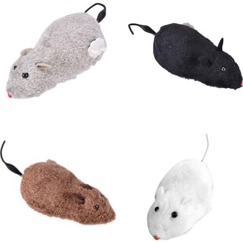 Wind Up Funny Running Mouse Rat Move Tail Cat Kitten Prank Toy Joking Gag Gift